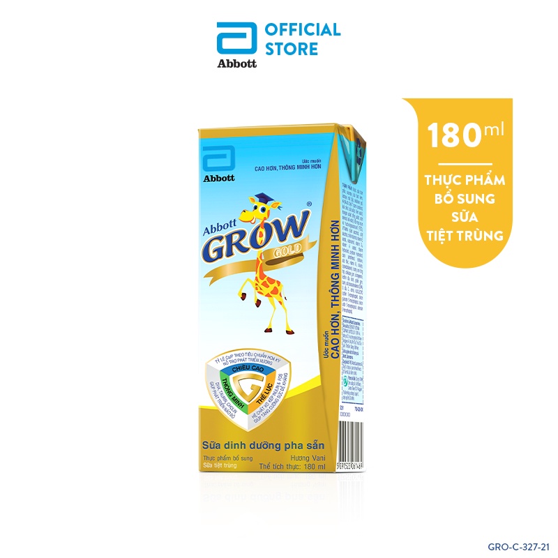 Thùng 48 hộp sữa bột pha sẵn abbott grow gold vani 180ml dễ uống