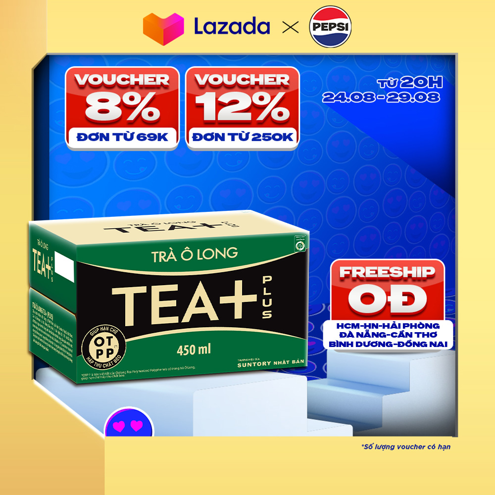 Thùng 24 chai trà ô long tea+