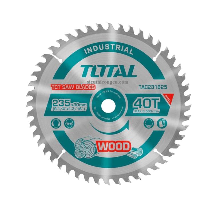 Lưỡi cưa gỗ hợp kim tct 40 răng 125mm total tac231a15t