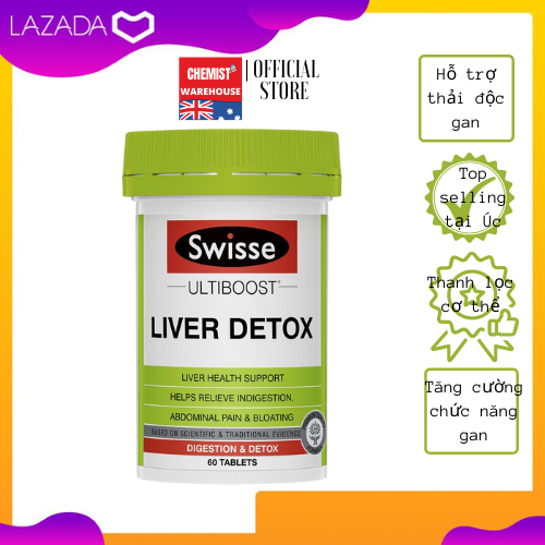 [HCM][Hàng Chuẩn ÚC] Swisse Ultiboost Liver Detox - Viên uống hỗ trợ thải độc gan 60 viên