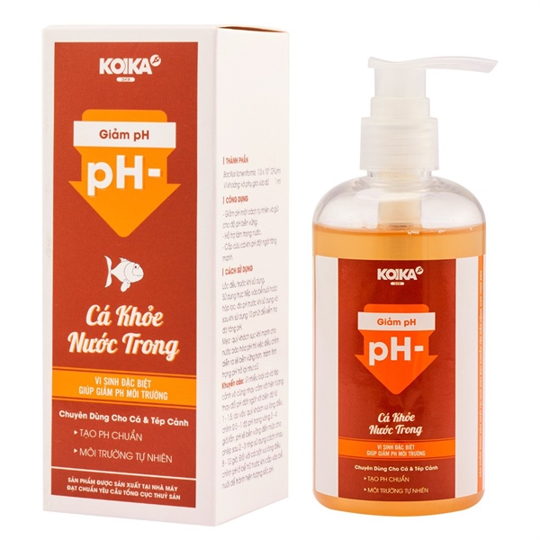 [HCM]KOIKA pH- Vi sinh giảm pH 105ml cho hồ cá