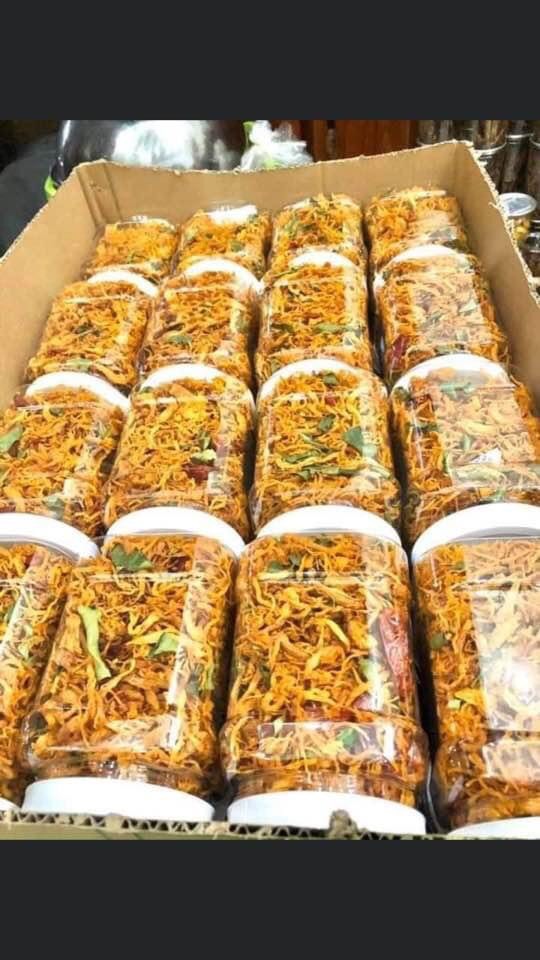 Khô gà lá chanh & khô gà cháy tỏi hộp 500gr hop/100k