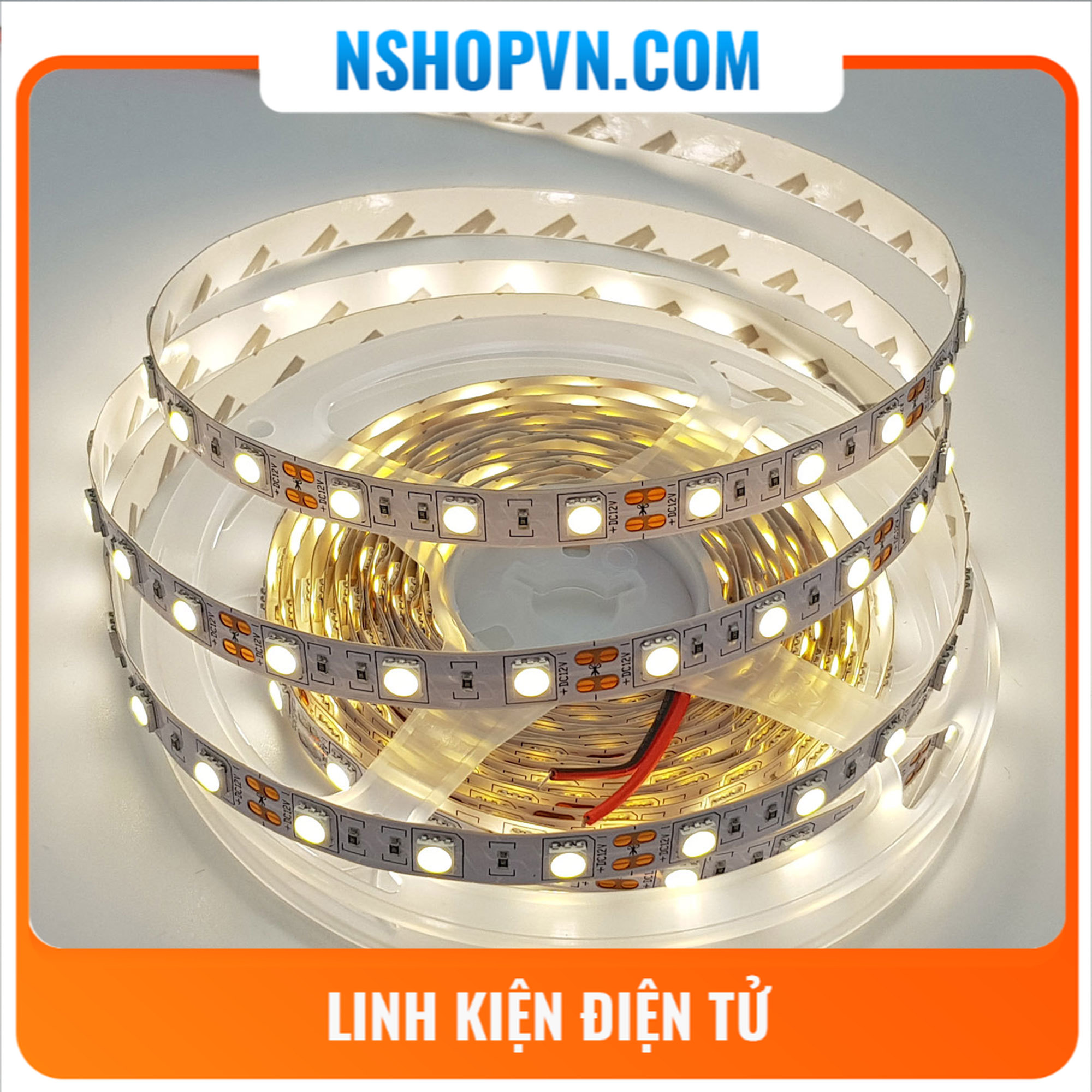 Led dây 5050 12v ánh sáng trắng 4000k / 6000k 1 mét 60 bóng không phủ epoxy