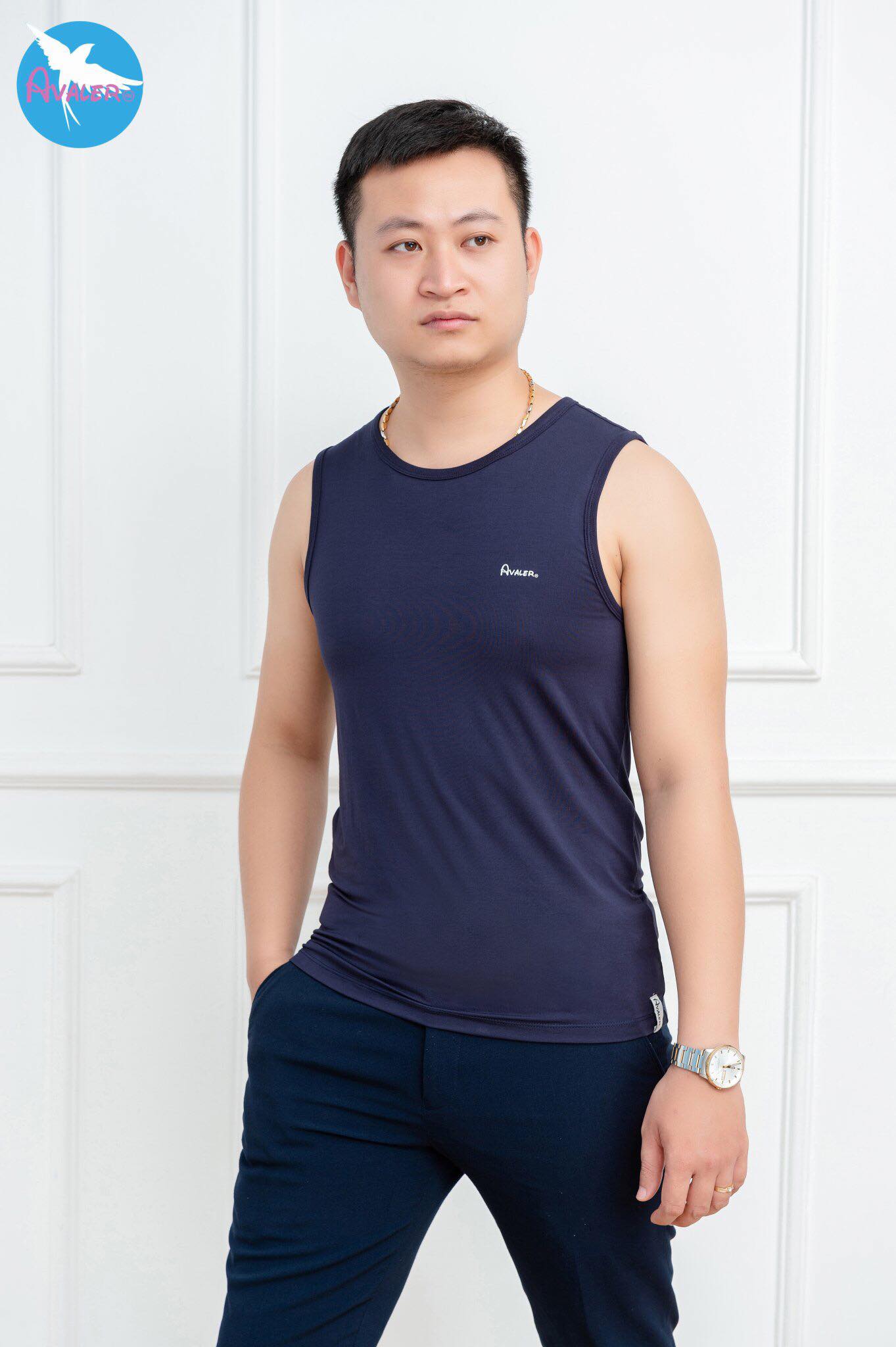 Áo ba lỗ nam thể thao nhãn hiệu Avaler VN chất liệu Sợi Tre