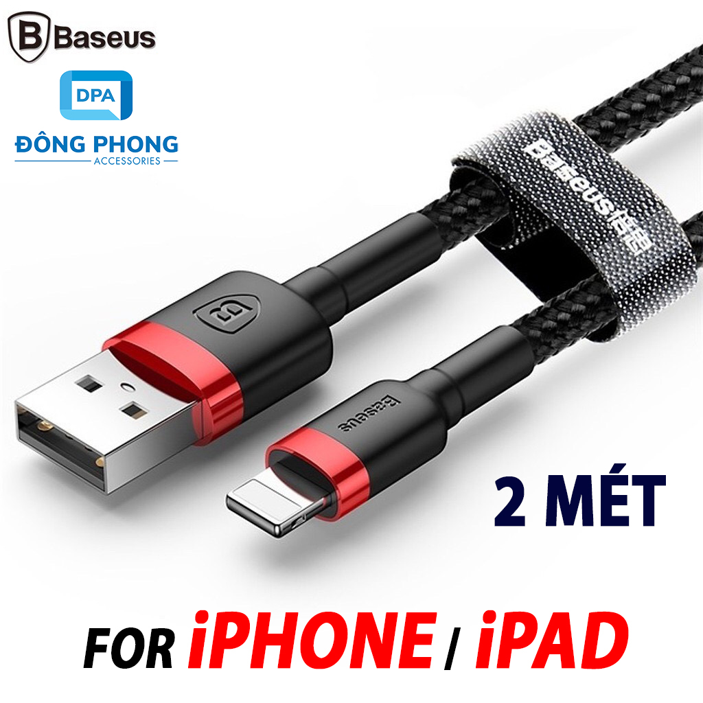 Cáp Sạc Nhanh Baseus Cafule Cổng Lightning Dài 2 Mét Cho iPhone, iPad Chính Hãng
