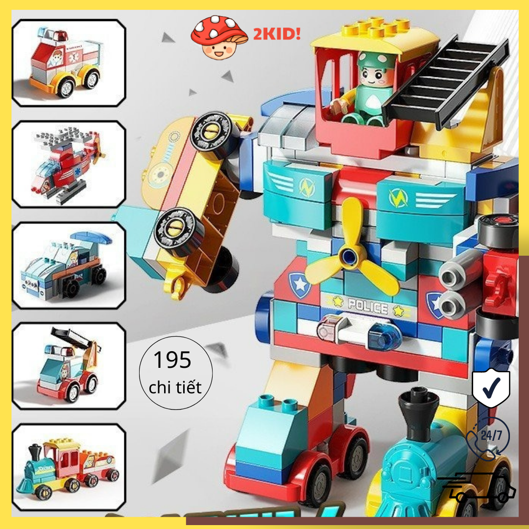 Lego người máy 195 chi tiết chính hãng Feelo cao cấp, đồ chơi thông minh cho bé