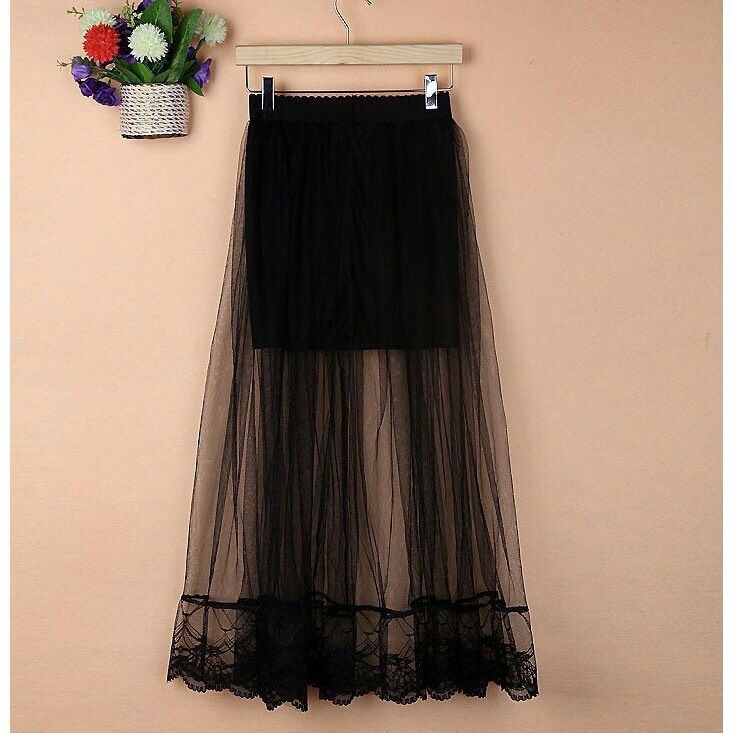 Váy lưới công chúa phối lai ren lưng thun