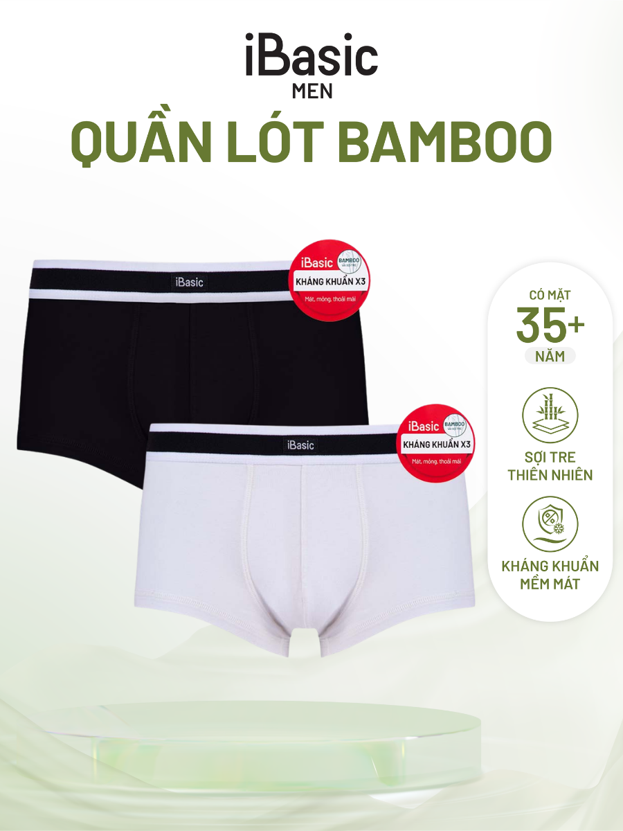 Combo 2 Quần lót nam phom trunk iBasic bamboo PANM129