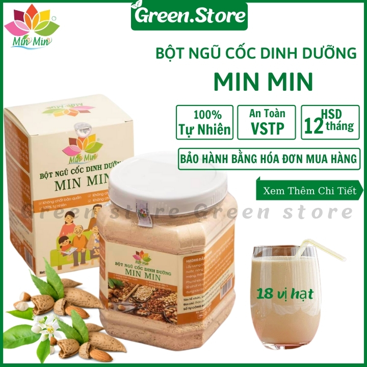 Bột Ngũ Cốc Dinh Dưỡng Min Min 18 vị hạt - Lợi Sữa _ 500g