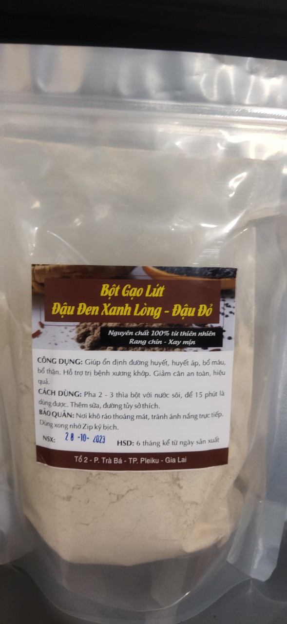1Kg Bột đậu đen, đậu đỏ, gạo lứt xay mịn đã rang