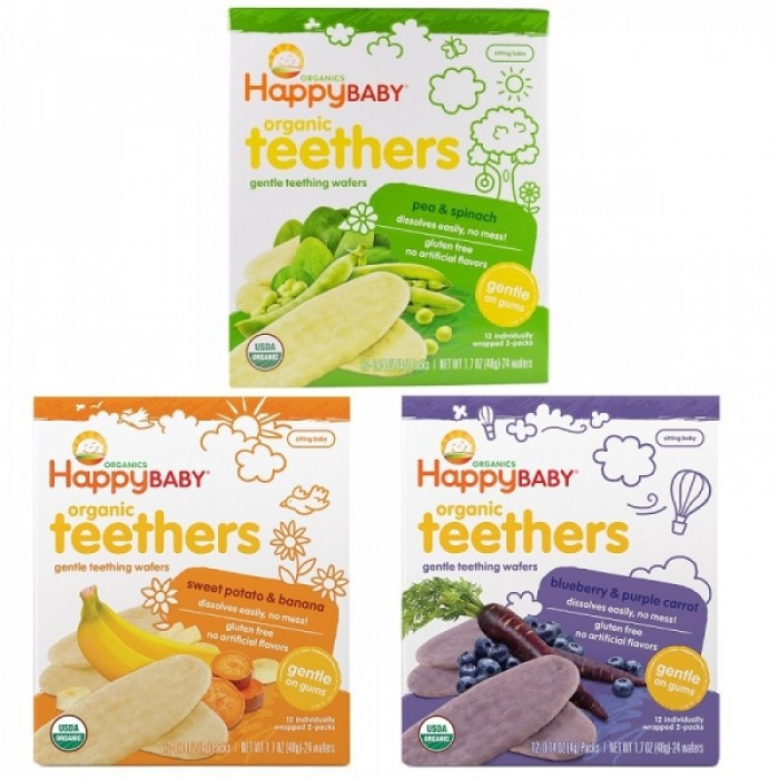 Bánh ăn dặm hữu cơ happy baby teethers organic cho bé từ 6 tháng