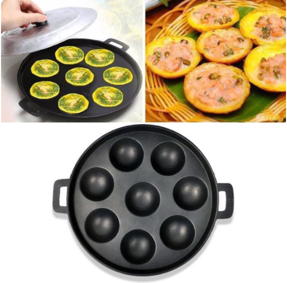 Khuôn bánh khọt 8 lỗ, 10 lỗ, 12 lỗ kèm nắp đậy chống dính