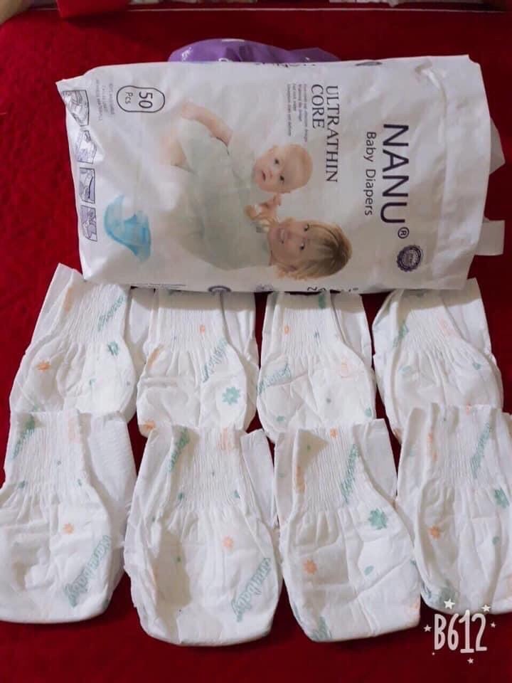 Combo 50 miếng tả dán Size S (3-6kg) bỉm nanu xuất nhật
