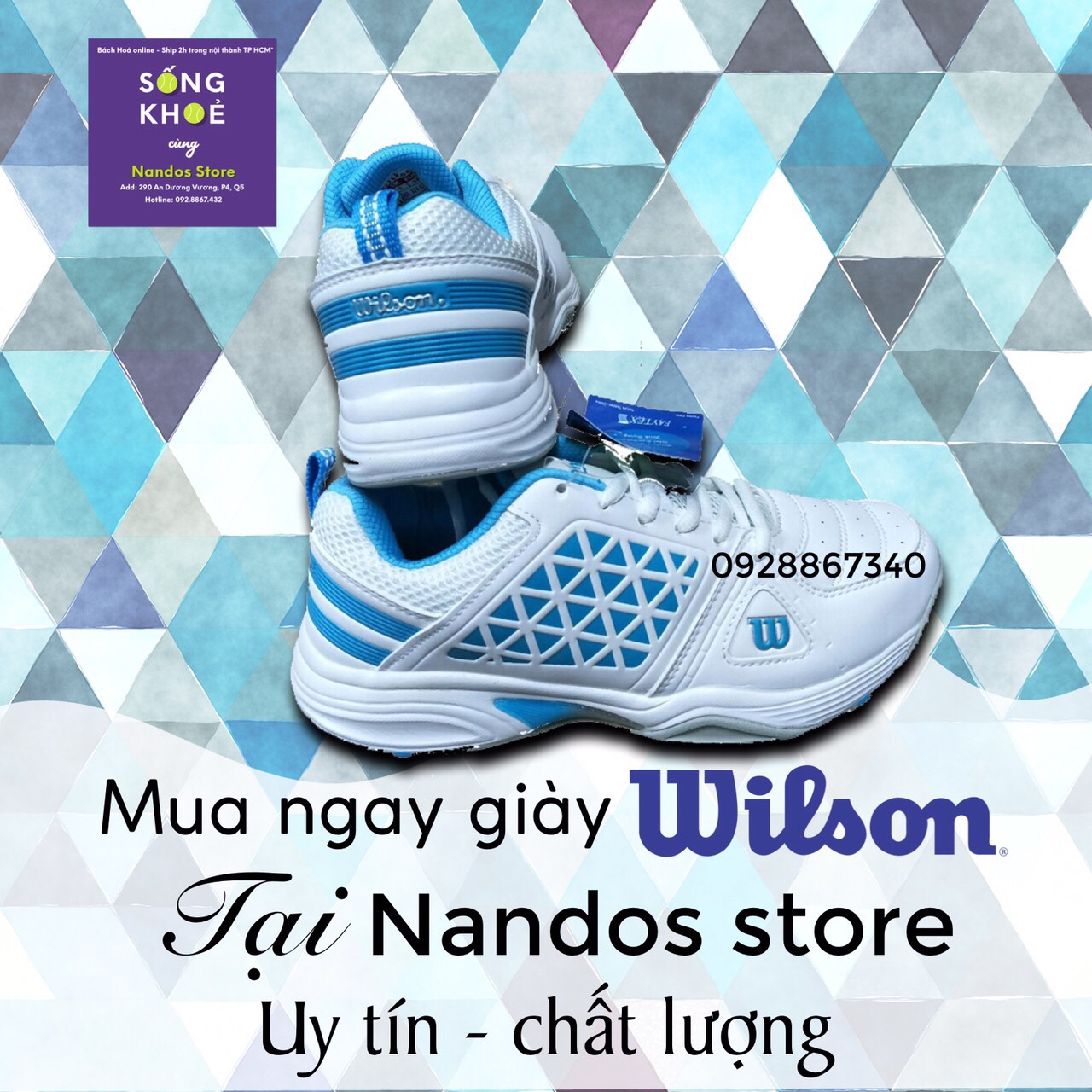 GIÀY WILSON NỮ MỚI TRẮNG XANH