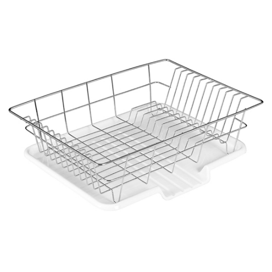 Rổ úp chén dĩa inox sus304 có khay nhựa hứng nước thông minh prota