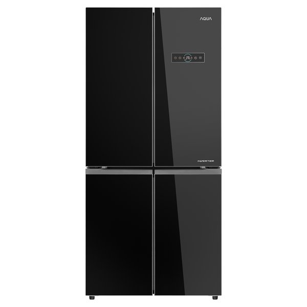 Tủ lạnh Aqua 4 cửa màu đen Inverter 505 lít AQR-IG595AM Holiday ngăn ngừa nấm mốc Inverter tiết kiệm điện Mặt gương sang trọng dễ vệ sinh Bảng điều khiển bên ngoài Ngăn giữ khô Ngăn giữ ẩm