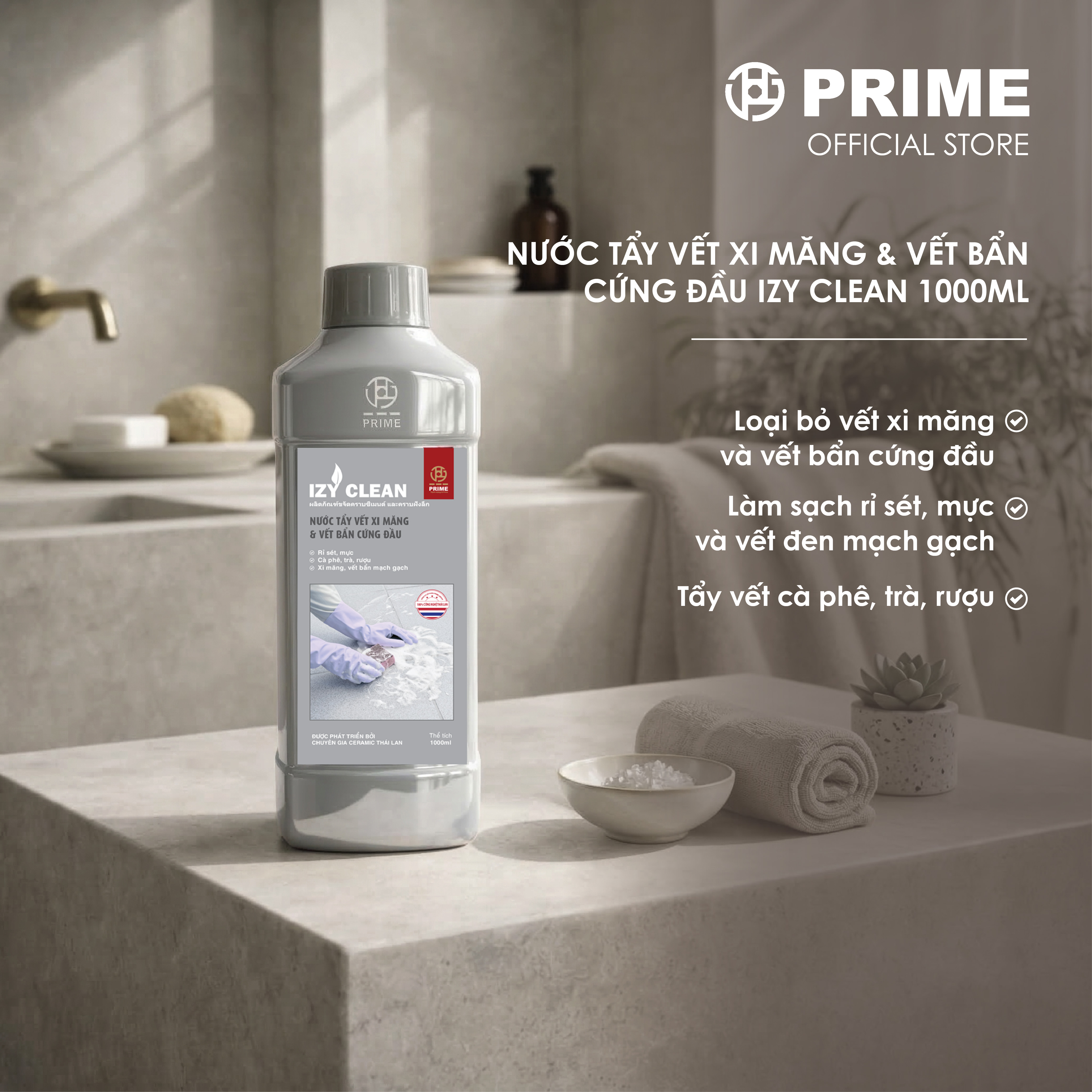 [BÁN CHẠY] Nước Tẩy Xi Măng IZY Clean 1000ml – Tẩy Cặn Xi, Keo, Ron Gạch, Vết Bẩn Cứng Đầu