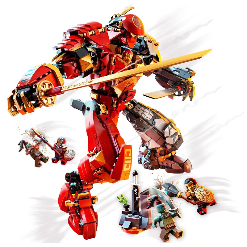 Lắp ráp xếp hình ninja mô hình chiến giáp hợp thể của kai và cole 1042 khối mg210