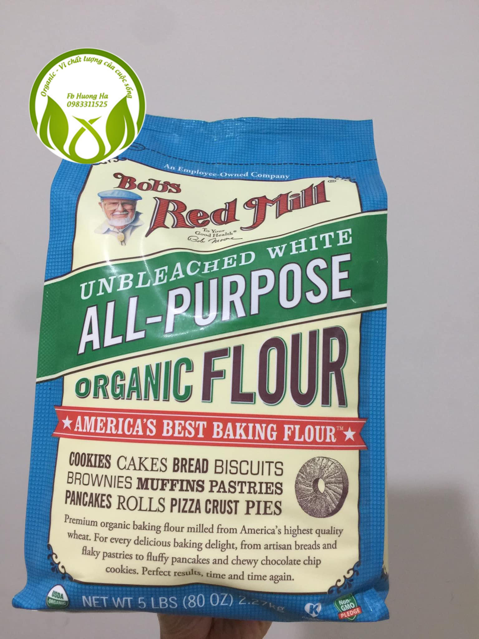 Bột mì đa dụng hữu cơ 2.27kg Organic Unbleached All Purpose Flour