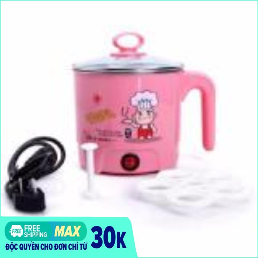 Nồi nấu đa năng siêu tốc 1,8L + Tặng kèm khay luộc trứng (Hồng)