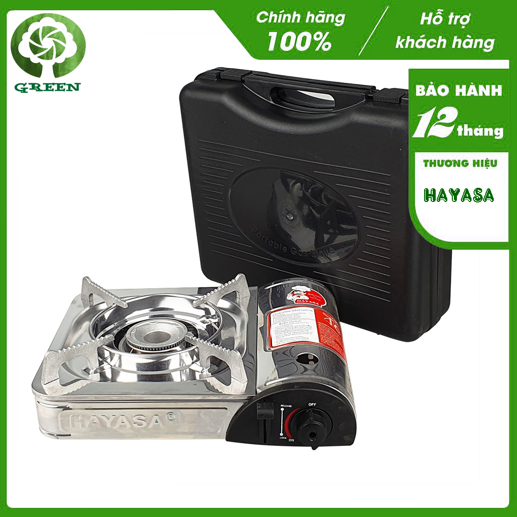 Bếp ga mini inox,bếp ga du lịch cao cấp hayasa ha-8103i có hộp đựng siêu bền tiện lợi - hàng chính hãng
