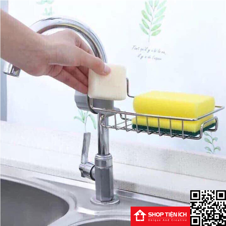 Giá inox đựng rẻ rửa bát, giá inox gắn vòi rửa bát đựng cọ xong, rẻ rửa bát