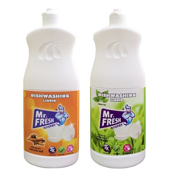 Combo 2 chai nước rửa chén đậm đặc mr. fresh 820ml 2 hương ngẫu nhiên kl610