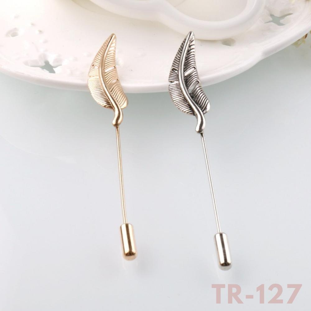 Trâm cài áo Vest Nam thời trang cao cấp hình lông vũ TR-127