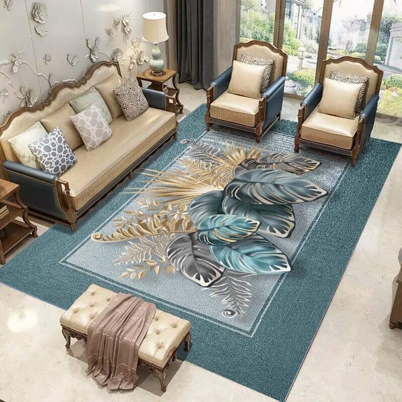 Thảm nỉ bali trải sàn phòng khách 1m6 x2m3 sang trọng mẫu lá khoai to hàn quốc