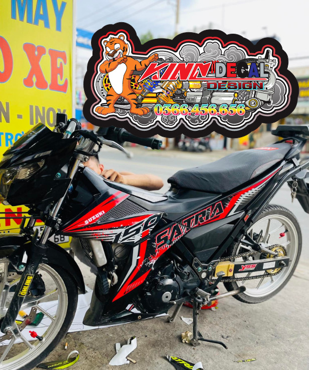 Tem Rời Satria 150 màu đen đỏ xám trắng