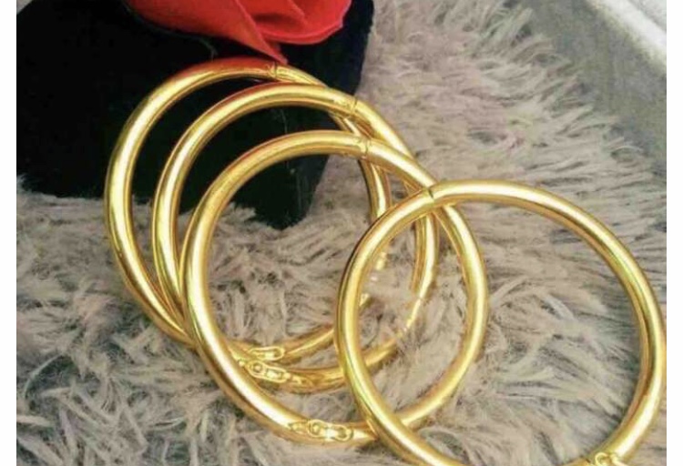 Vòng tay kiểu trơn mạ vàng 24k