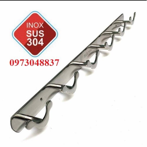 Móc áo inox sus 304 chữ v cao cấp 7 móc