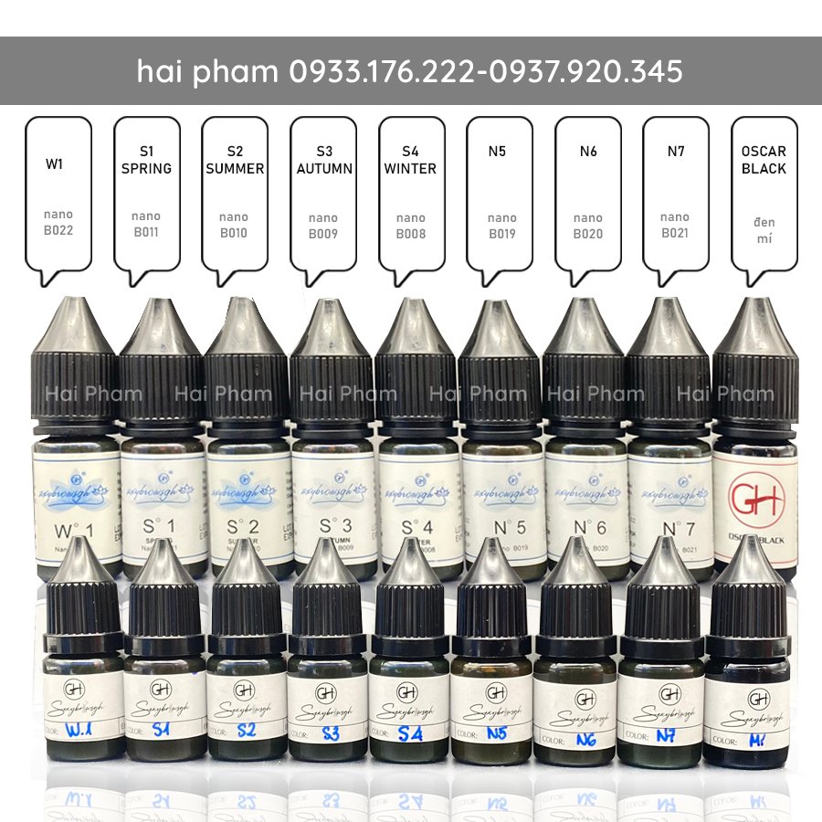 Mực gh phun xăm mày chính hãng, mực gh chuyên đi sợi hairstroke siêu nét