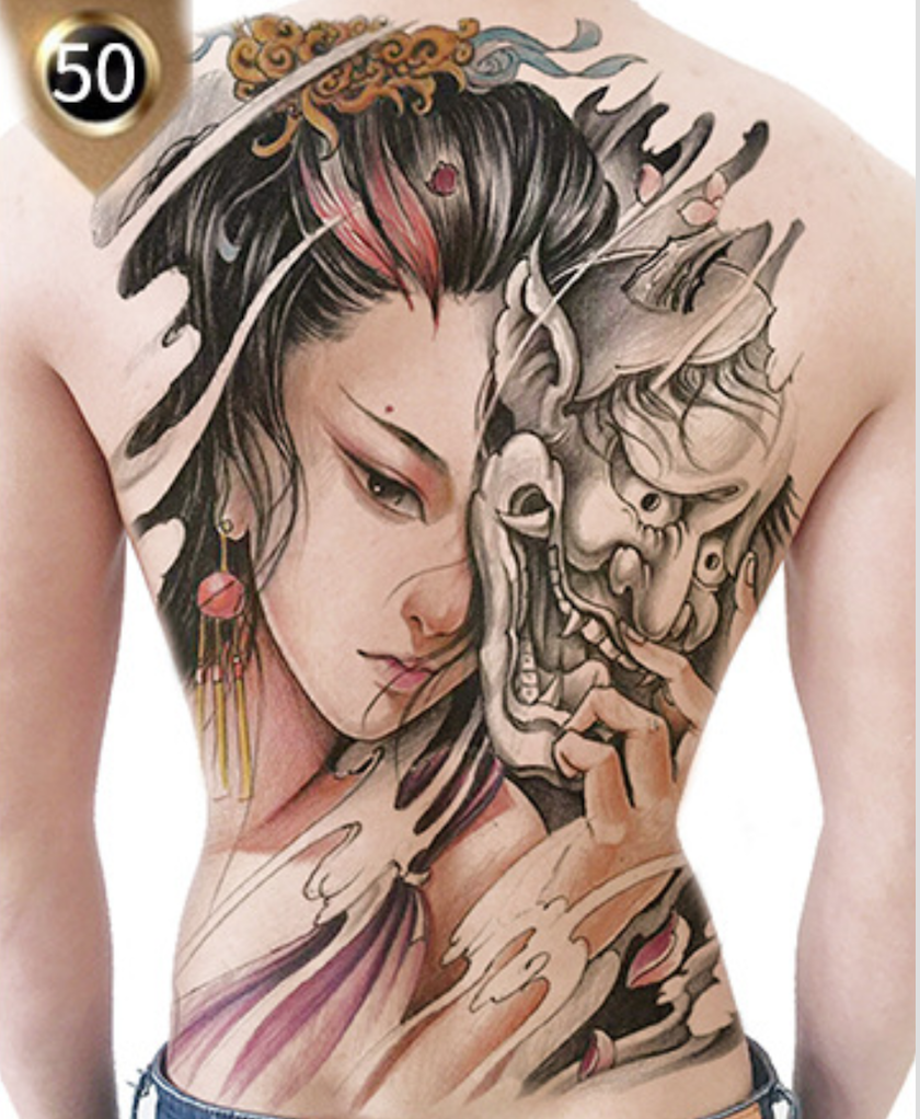 [HCM]Hình xăm dán cao cấp kín lưng 35x50cm (Tặng ngay 1 tấm bắp tay. Tặng 1 tấm kín tay khi mua 2 tấm kín lưng)