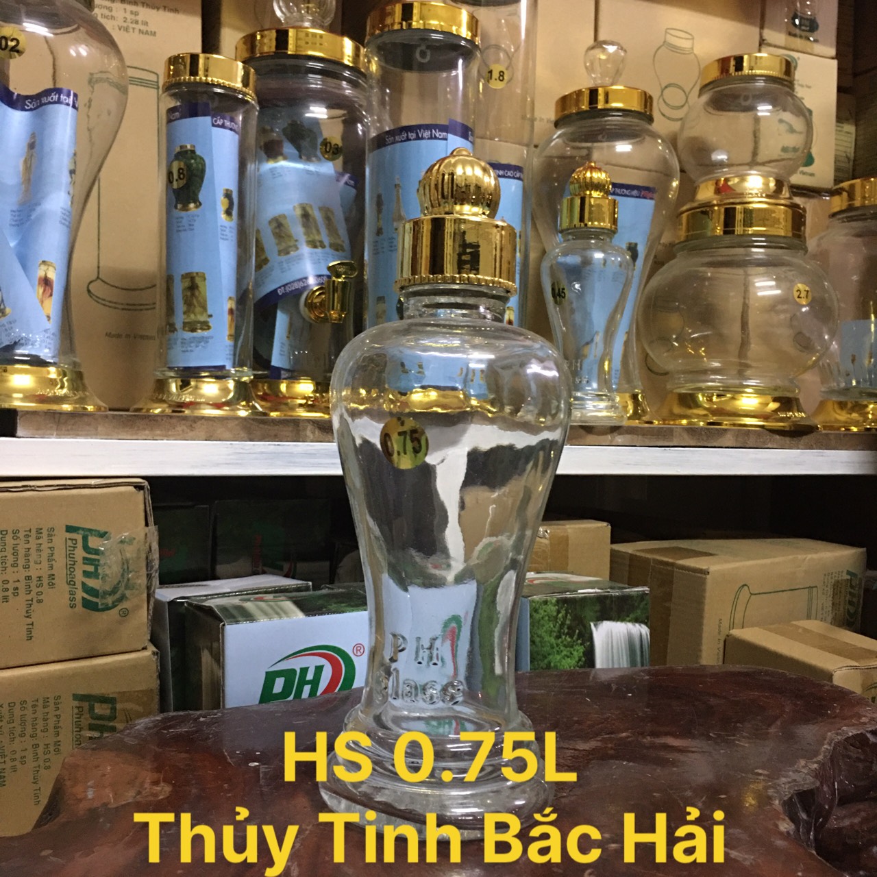 [HCM]BÌNH THỦY TINH VÀ HŨ THỦY TINH NGÂM RƯỢU HS0.75L -THỦY TINH BẮC HẢI