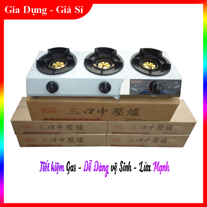 BẾP GAS BÁN CÔNG NGHIỆP KHÈ 3 LÒ SOGO GT- 208S3