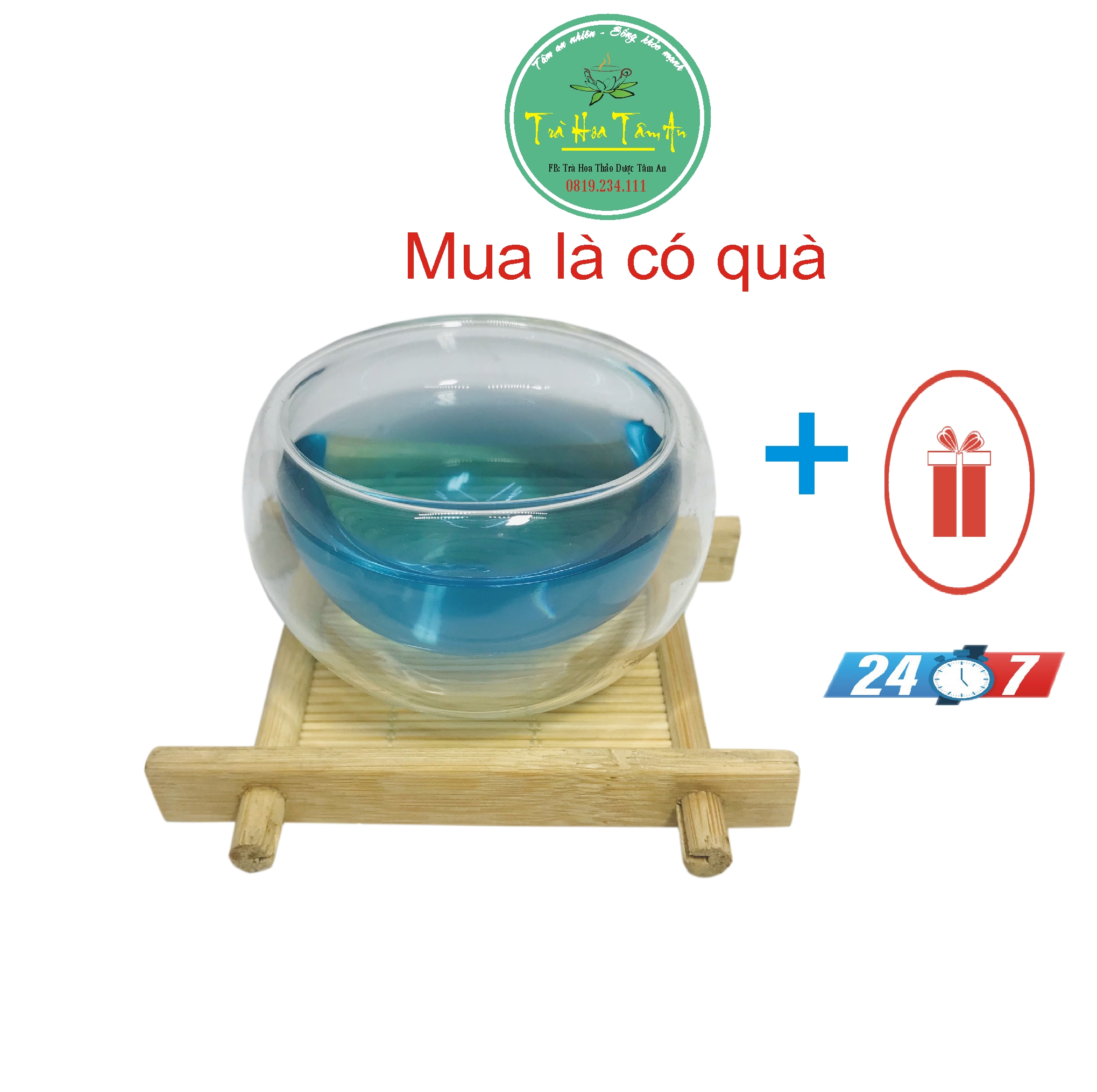 Chén uống trà thủy tinh 2 lớp cao cấp cách nhiệt 50ml