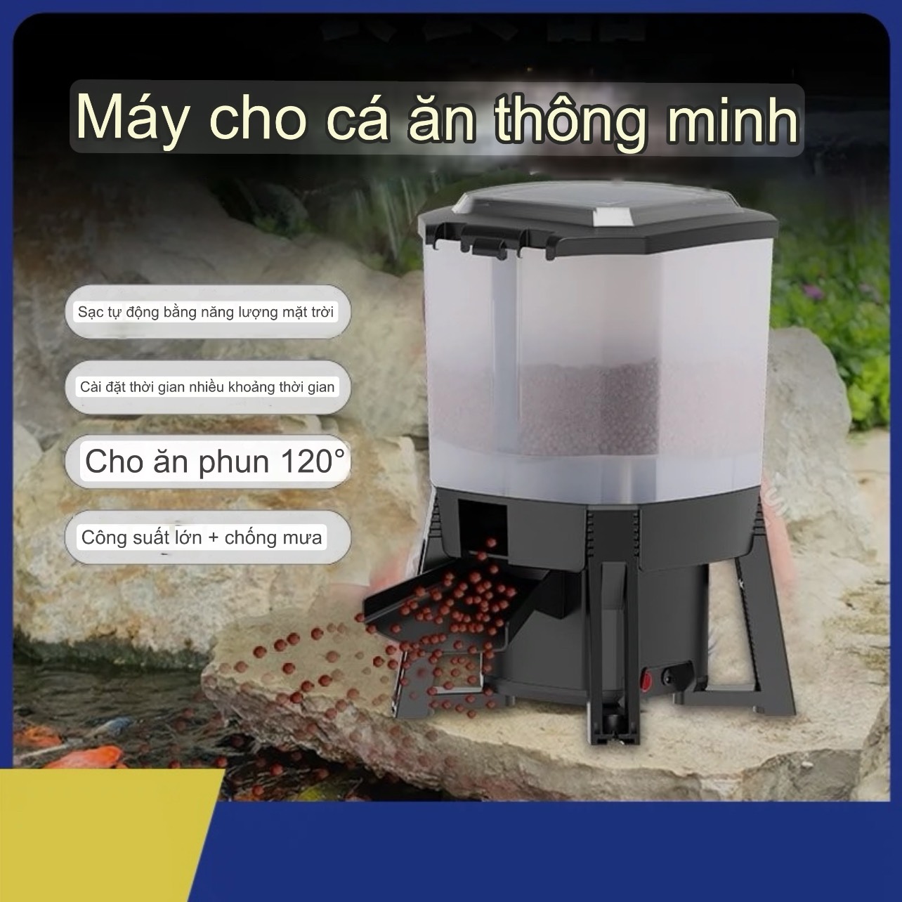 Thiết bị cho cá koi ăn tự động sunsun grech cff106 và cff206 - hiệu quả và tiện lợi-nuôi cá koi nhàn nhã hơn