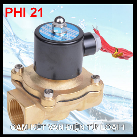 Van điện từ phi 21/220V thường đóng coil nhập xịn thân van bằng đồng, van nước điều khiển bằng điện, van nước đóng mở tự động