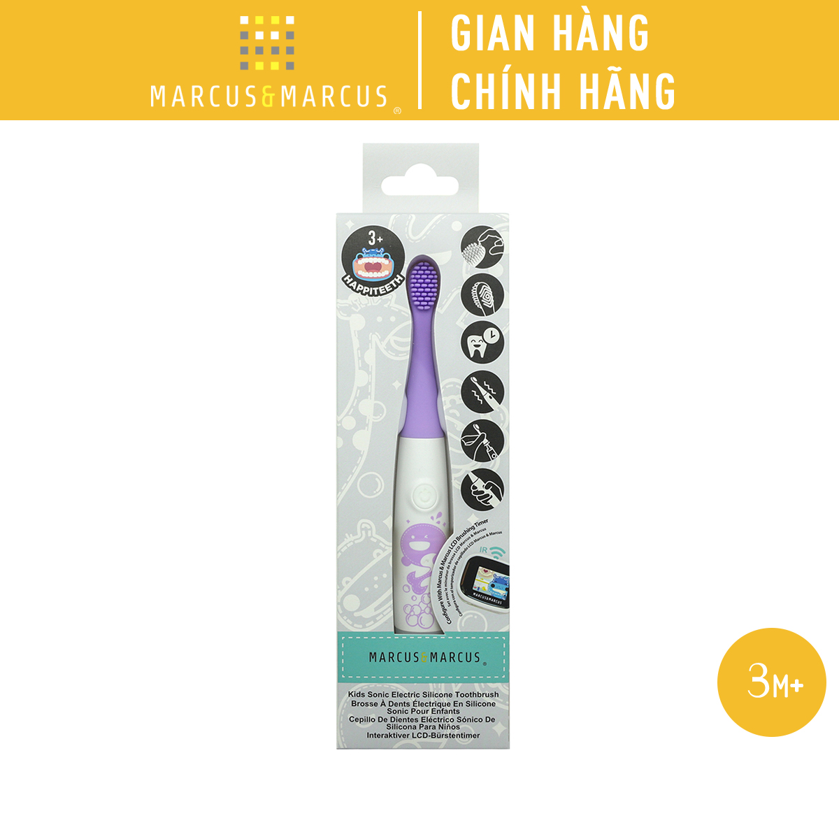 Bản chải đánh răng silicon chạy pin cho bé marcus & marcus, từ 3 tuổi - willo