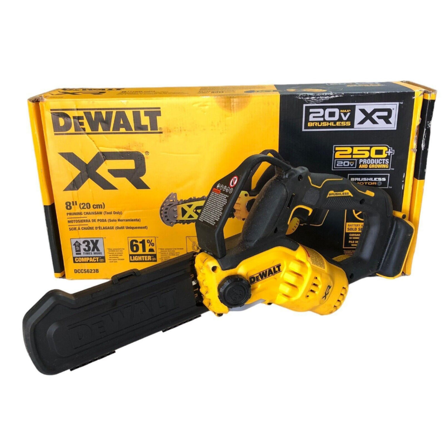Máy cưa xích tỉa cành 8 inch dùng pin brushless 18/20v dewalt dccs623b - chính hãng dccs623