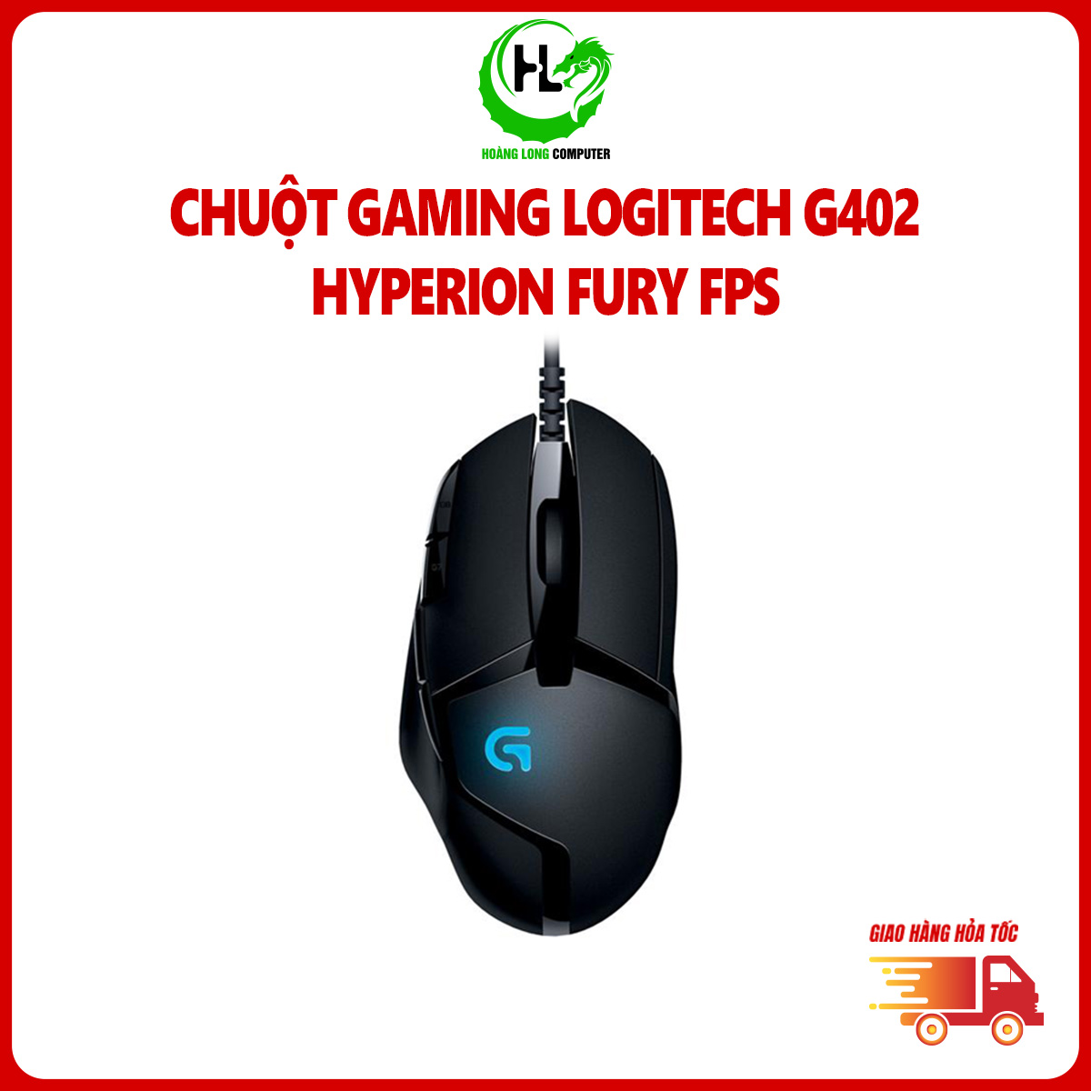 Chuột gaming logitech g402 hyperion fury fps tốc độ cao, 8 nút lập trình chính hãng bảo hành 24 tháng