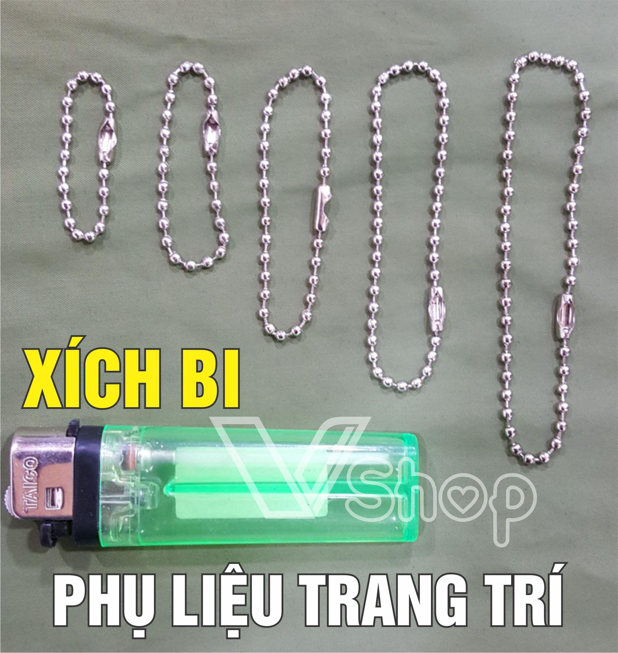 Dây chuyền xích bi tròn, phụ liệu trang trí thủ công, vật liệu handmade. Gói 100gr