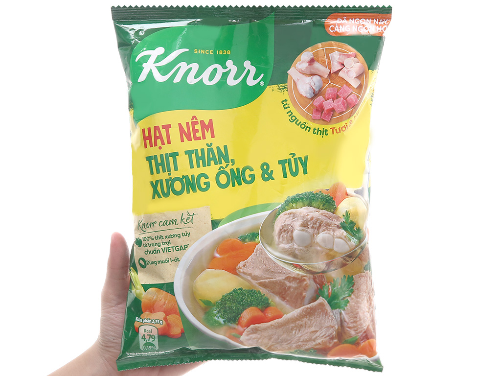 Hạt nêm thịt thăn, xương ống, tủy Knorr gói 400g/ 900g