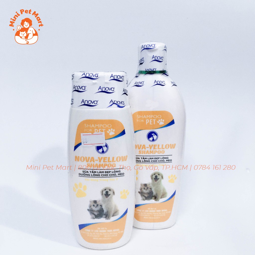 [HCM]Sữa tắm dưỡng lông cho chó mèo NOVA-YELLOW(250ml)