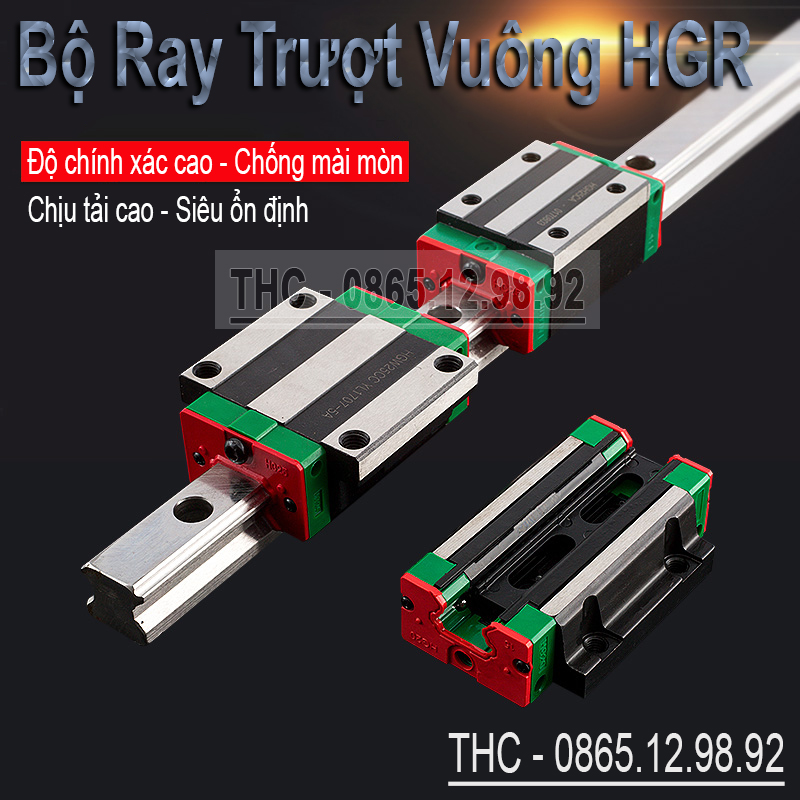 Bộ Thanh Ray Trượt Vuông 15 20 25mm Loại Tốt. Con Trượt Bi Trượt Vuông Dẫn Hướng CNC Trơn Tru Không Giật Không Kẹt.