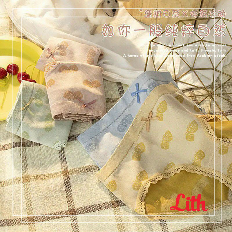 Set 10 quần lót nữ hình qủa dâu lith, quần chip kháng khuẩn cotton cao cấp 057