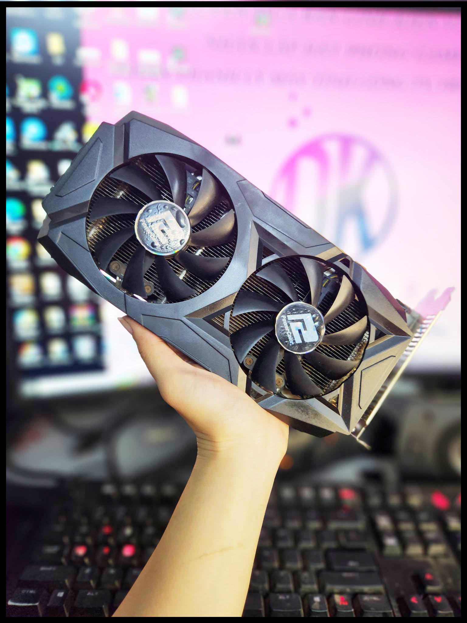 Vga power color rx 580 8gb d5 2 fan 1dvi