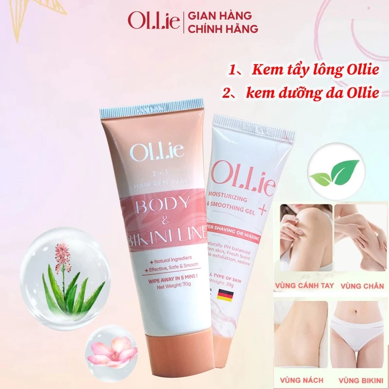 Kem tẩy lông chính hãng OLLIE 70g tẩy lông vùng kín nách tay chân triệt lông an toàn không đau