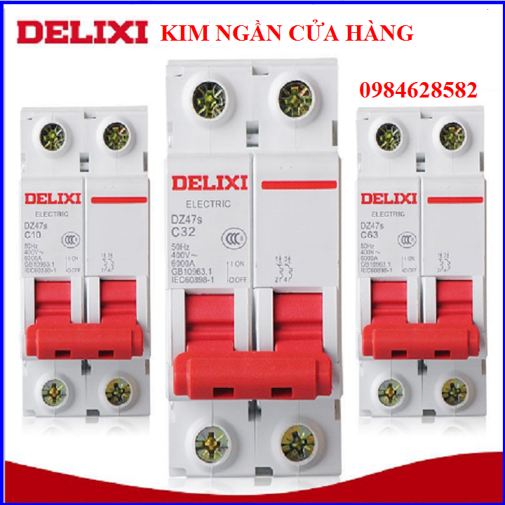 Aptomat 2p 20a, 32a,63a, cb 2p delixi nhập khẩu chính hãng